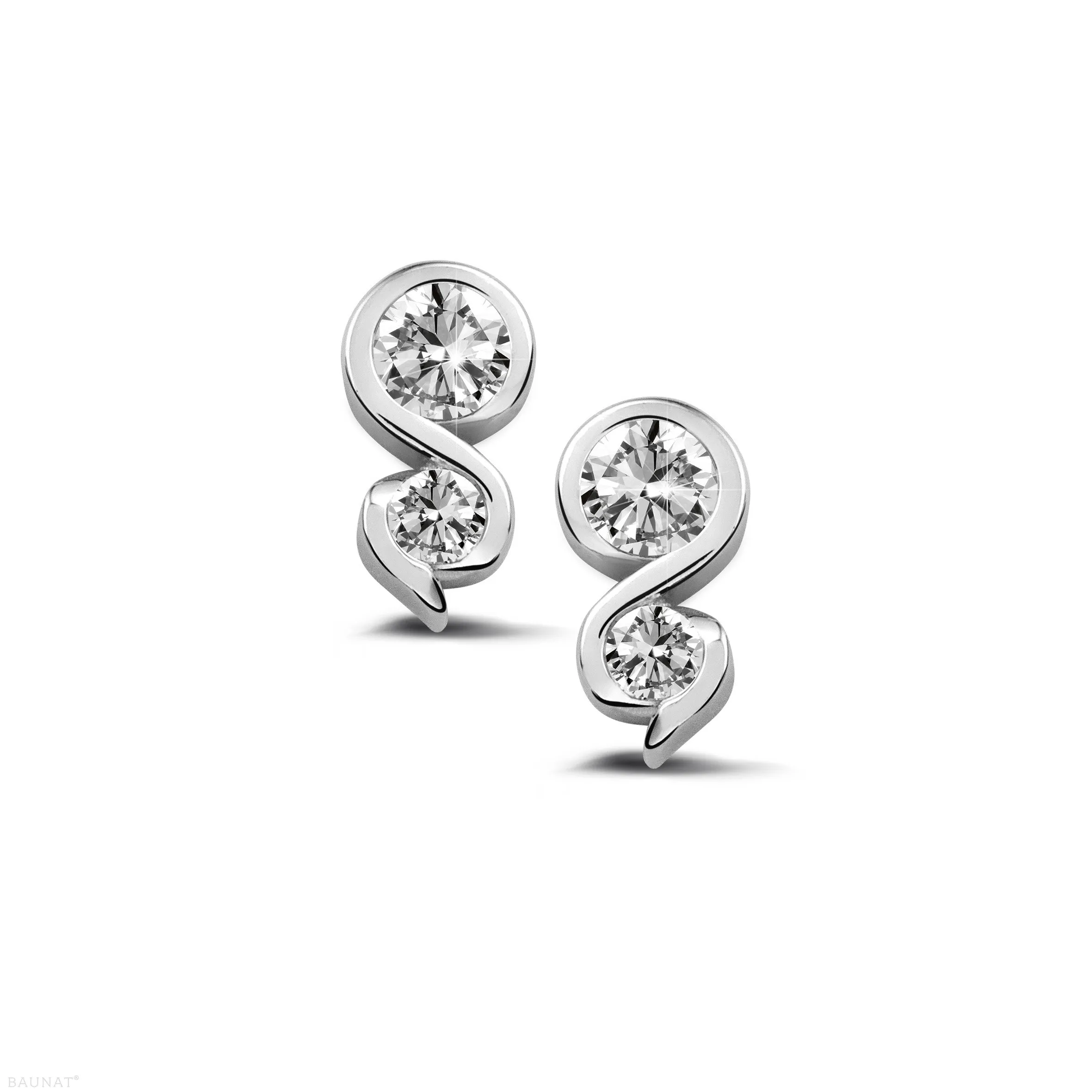 0.44 quilates pendientes diamantes en oro blanco 