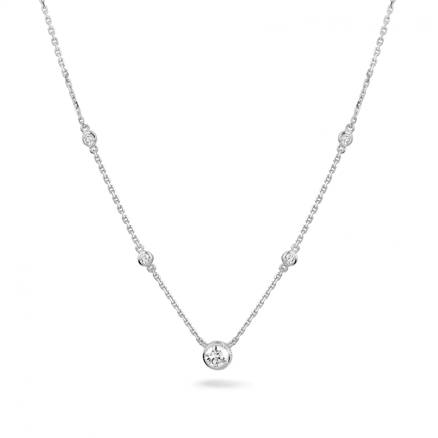 0.45 quilates colgante diamante satélite en platino 