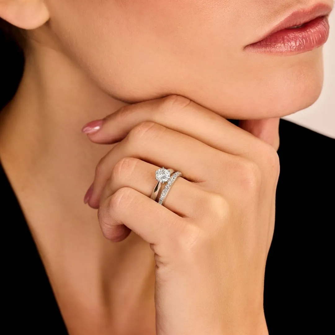 0.50 quilates anillo solitario diamante en platino 