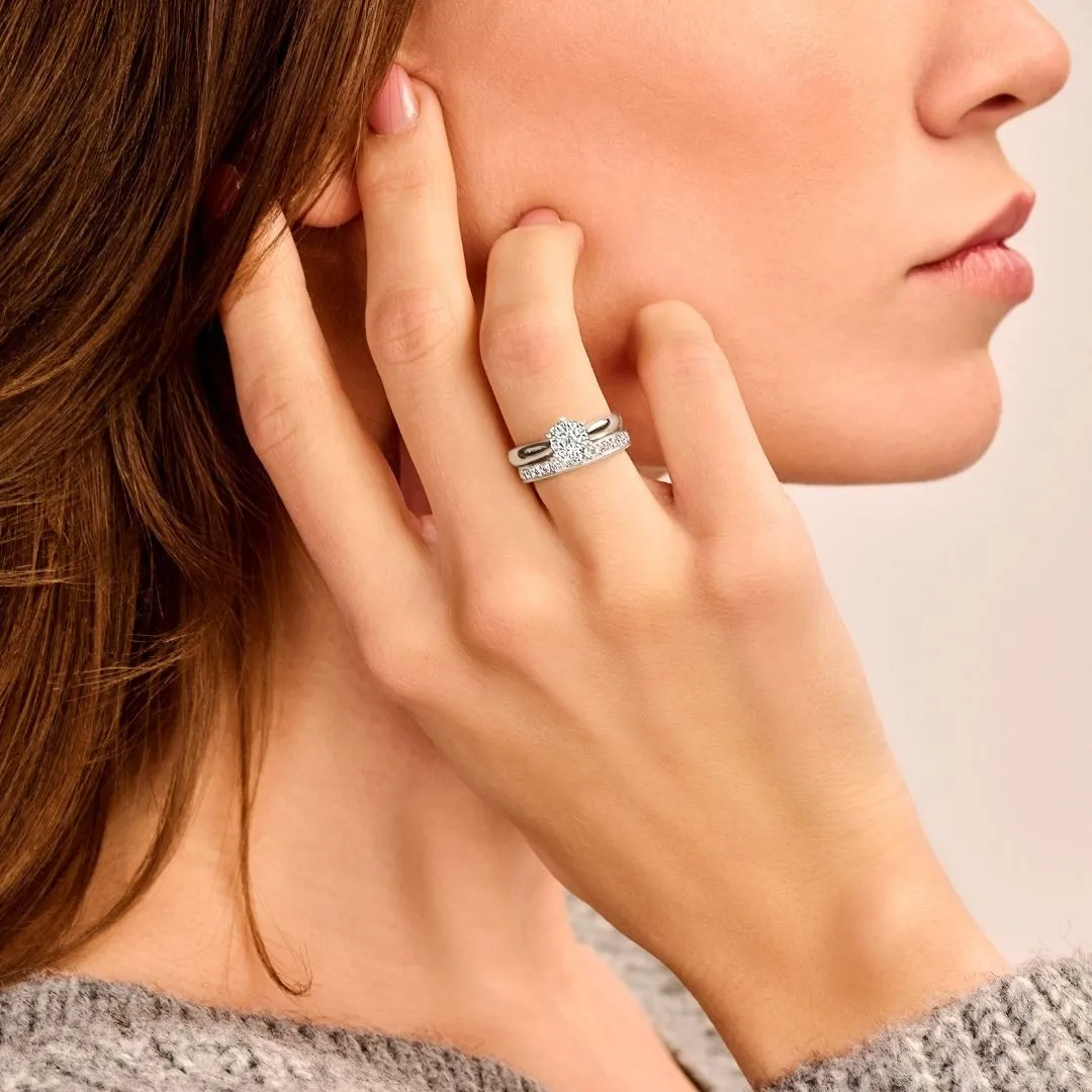 0.50 quilates anillo solitario diamante en platino 