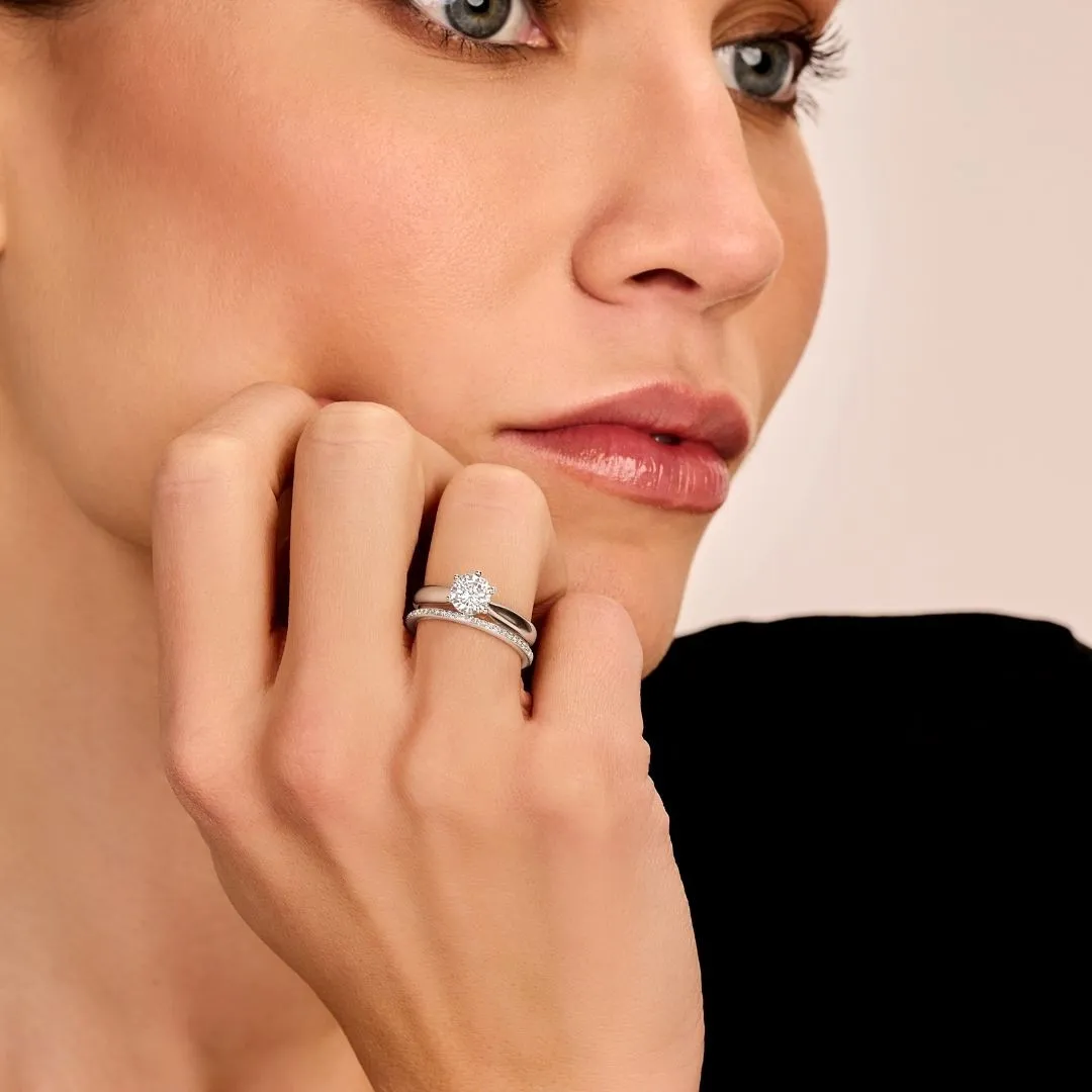 0.50 quilates anillo solitario diamante en platino 
