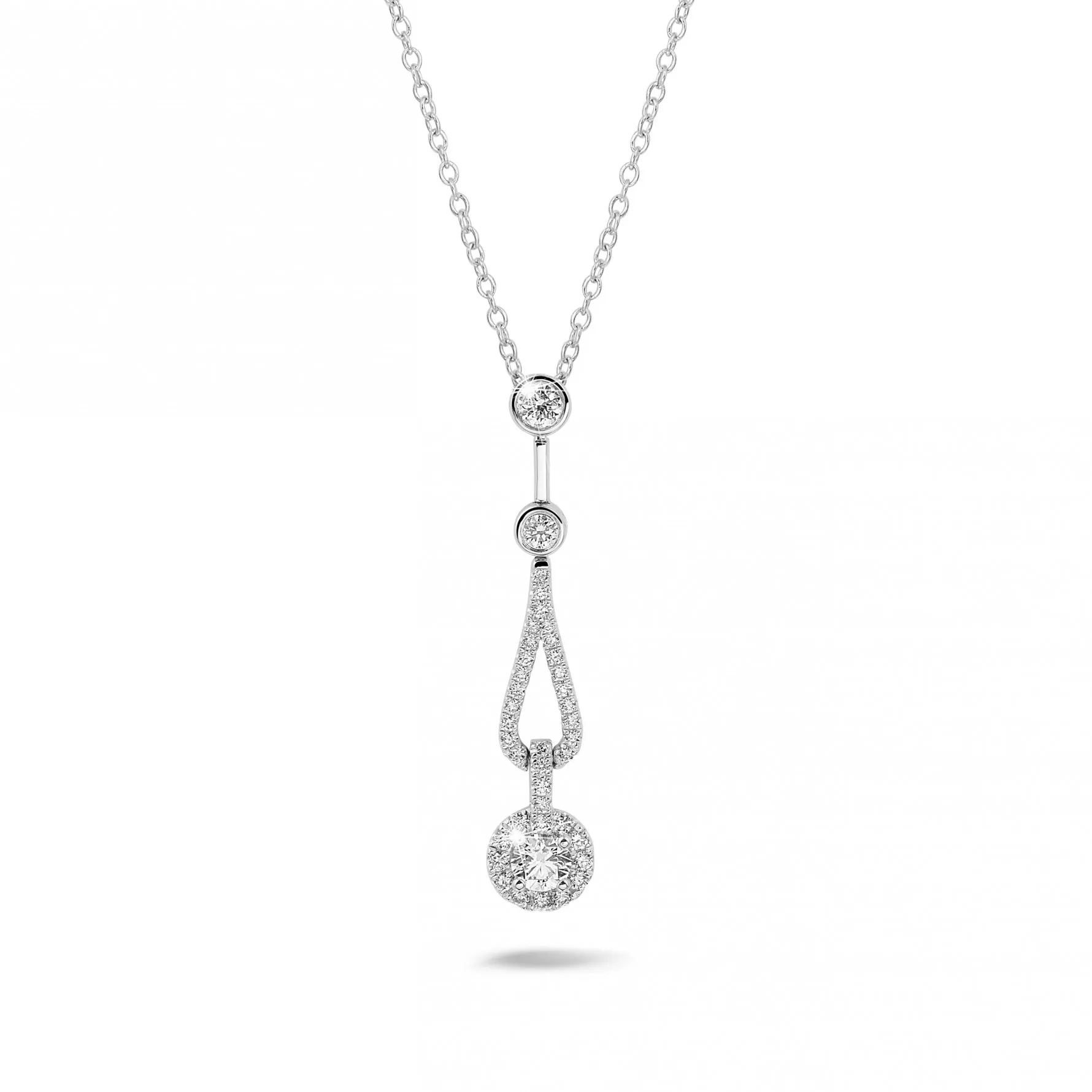 0.50 quilates gargantilla diamante en oro blanco 