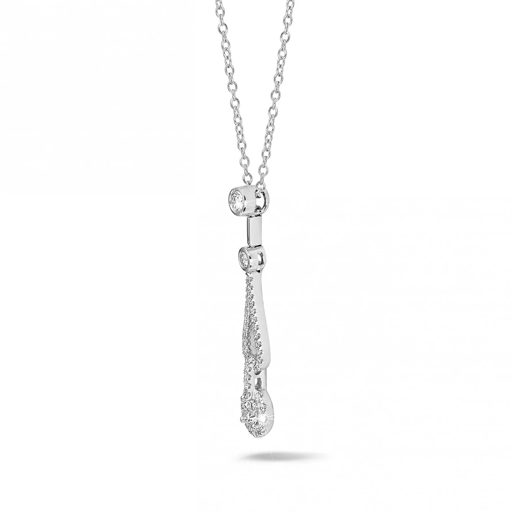 0.50 quilates gargantilla diamante en oro blanco 