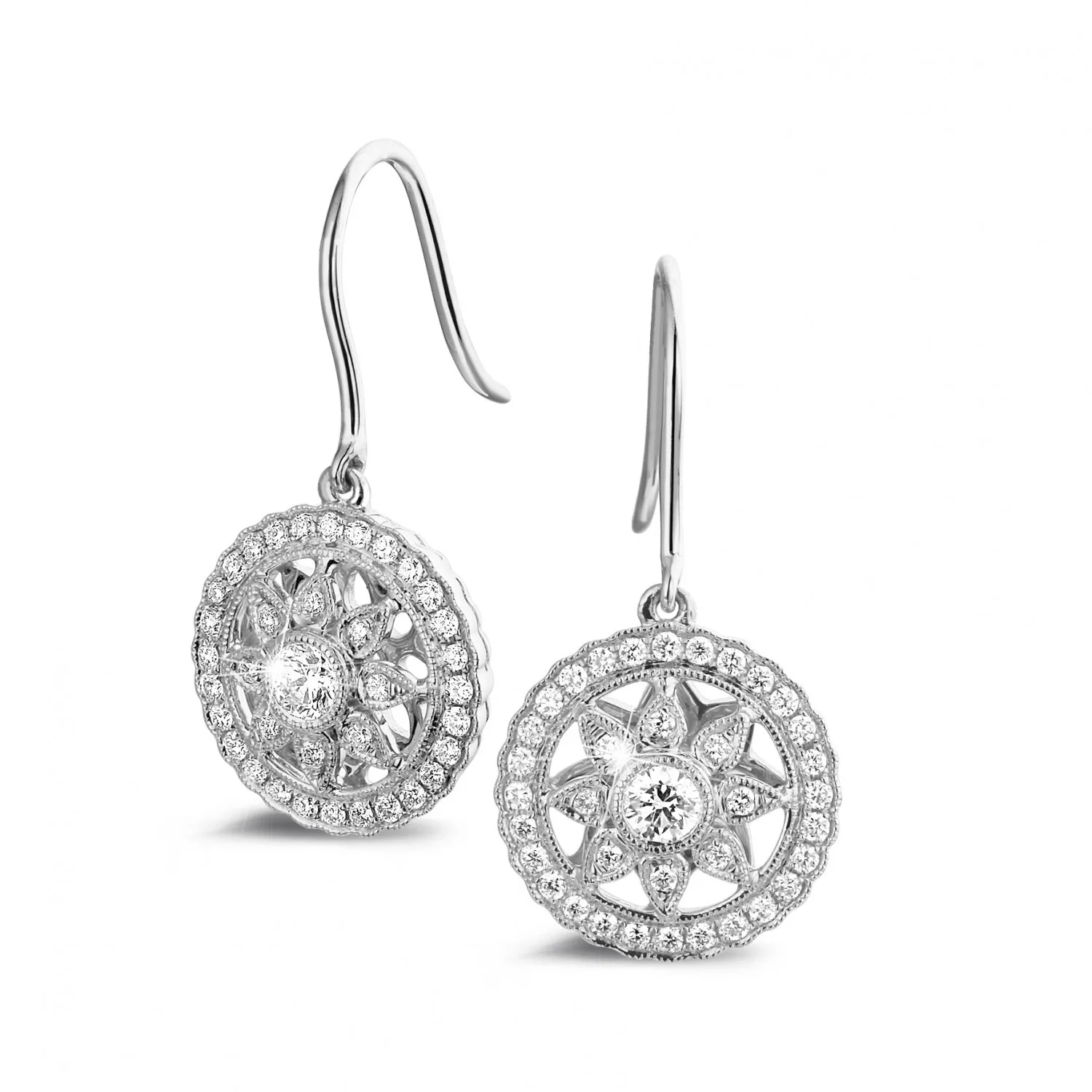 0.50 quilates pendientes diamantes en oro blanco 