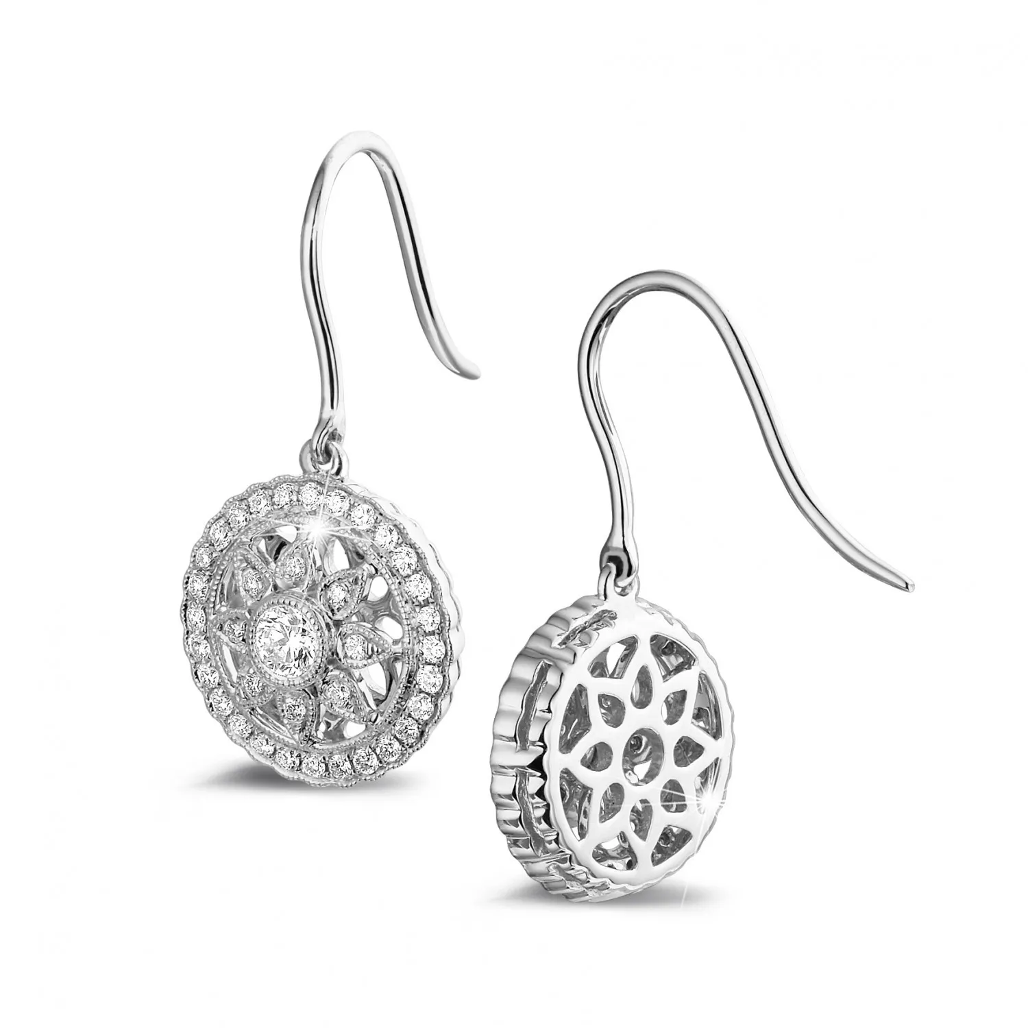 0.50 quilates pendientes diamantes en oro blanco 