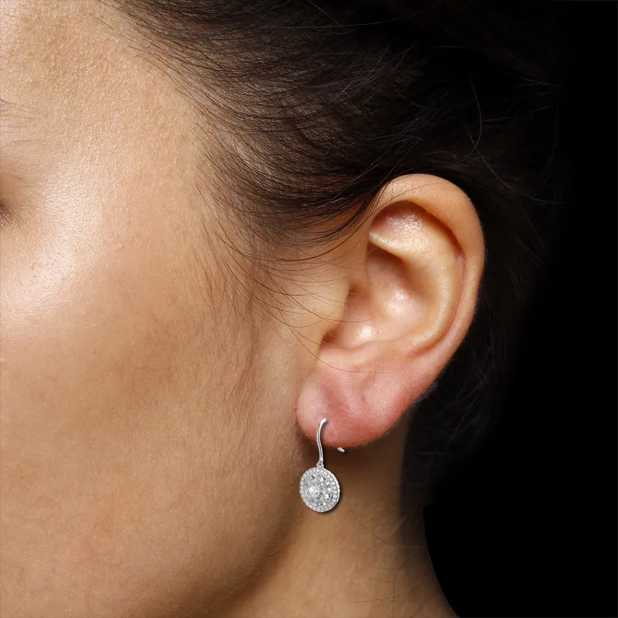0.50 quilates pendientes diamantes en oro blanco 