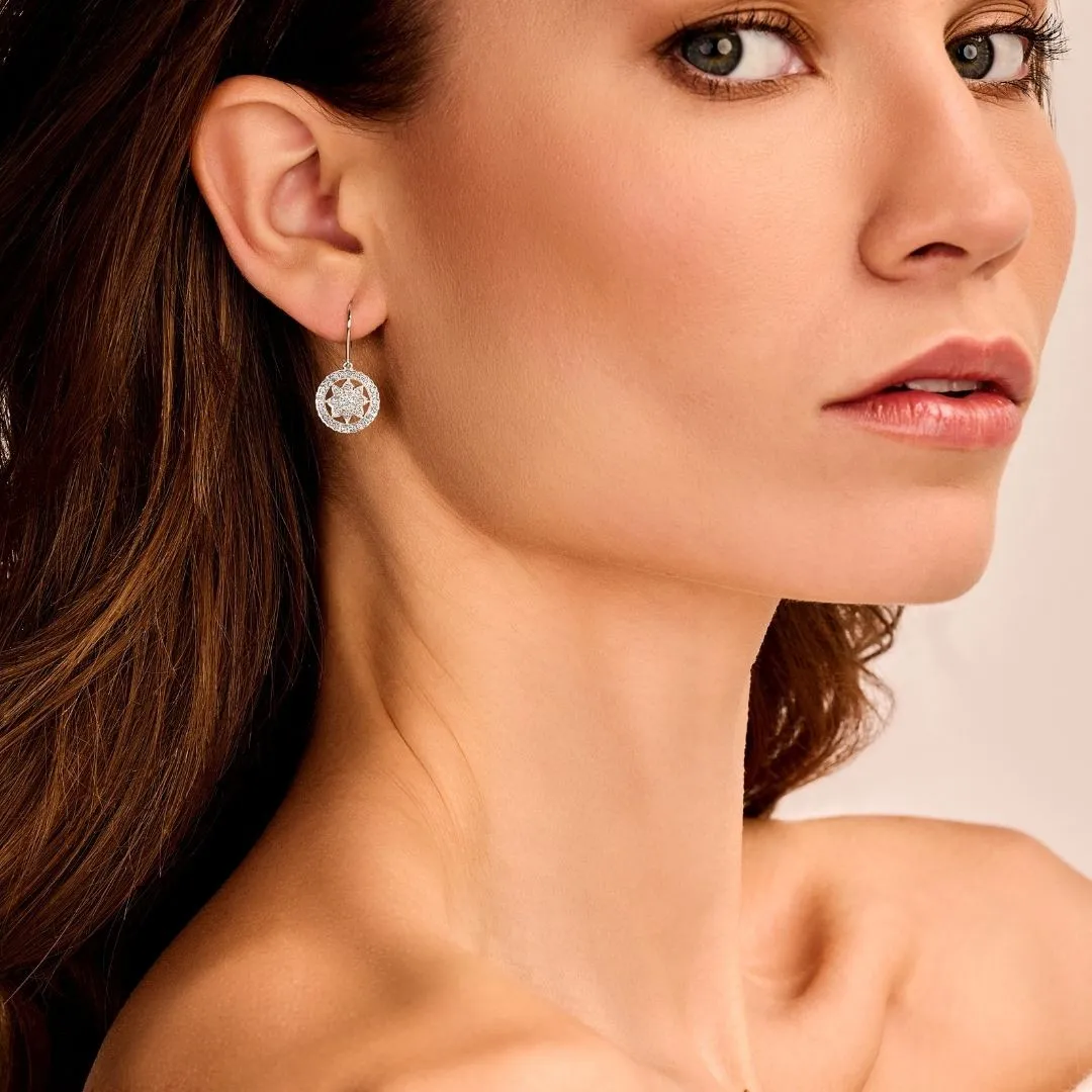 0.50 quilates pendientes diamantes en oro blanco 