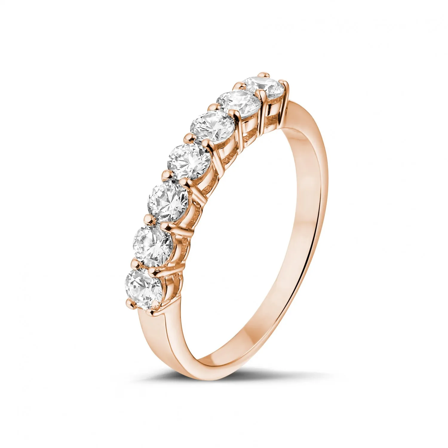 0.70 quilates alianza diamante en oro rojo 