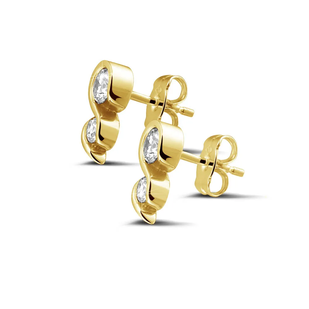 0.70 quilates pendientes diamantes en oro amarillo 