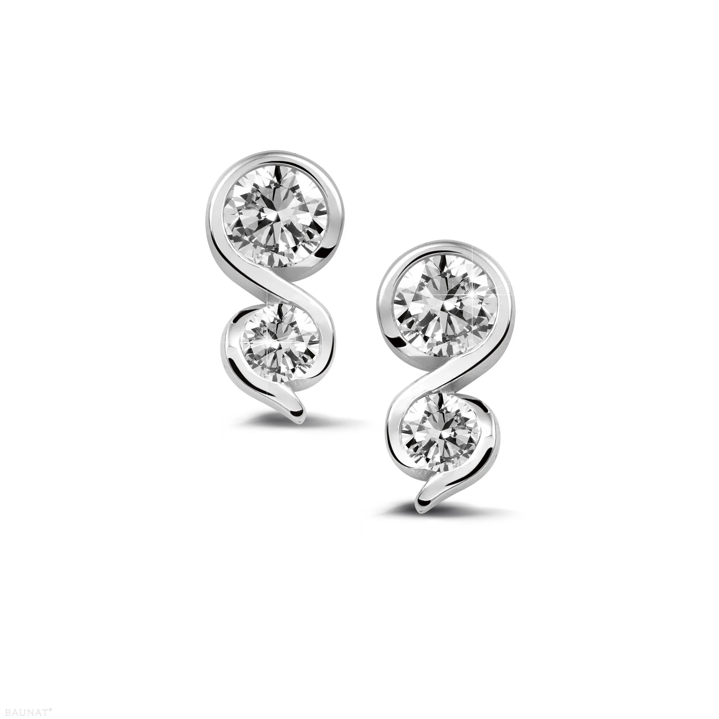 0.70 quilates pendientes diamantes en oro blanco 