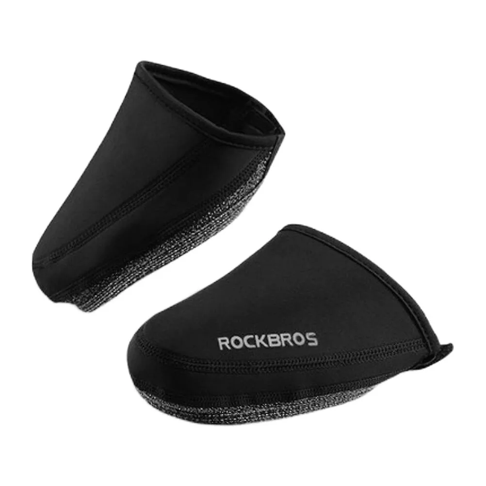 1 Pair Of Shoes Covers Warm Windproof Safe Riding Half Shoe Cover (black)