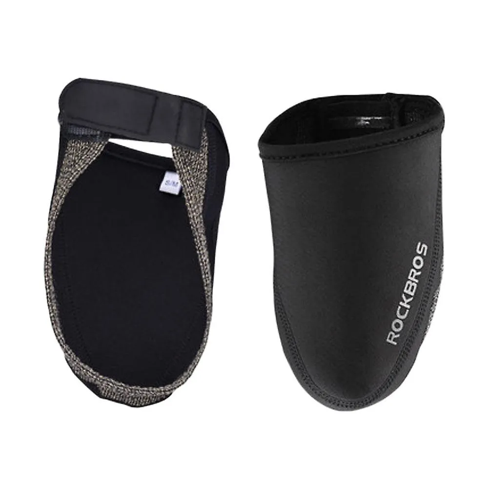 1 Pair Of Shoes Covers Warm Windproof Safe Riding Half Shoe Cover (black)
