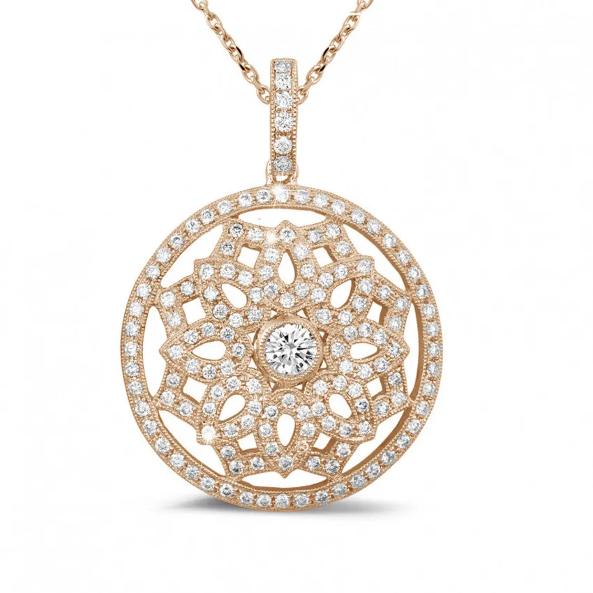 1.10 quilates colgante diamante en oro rojo 