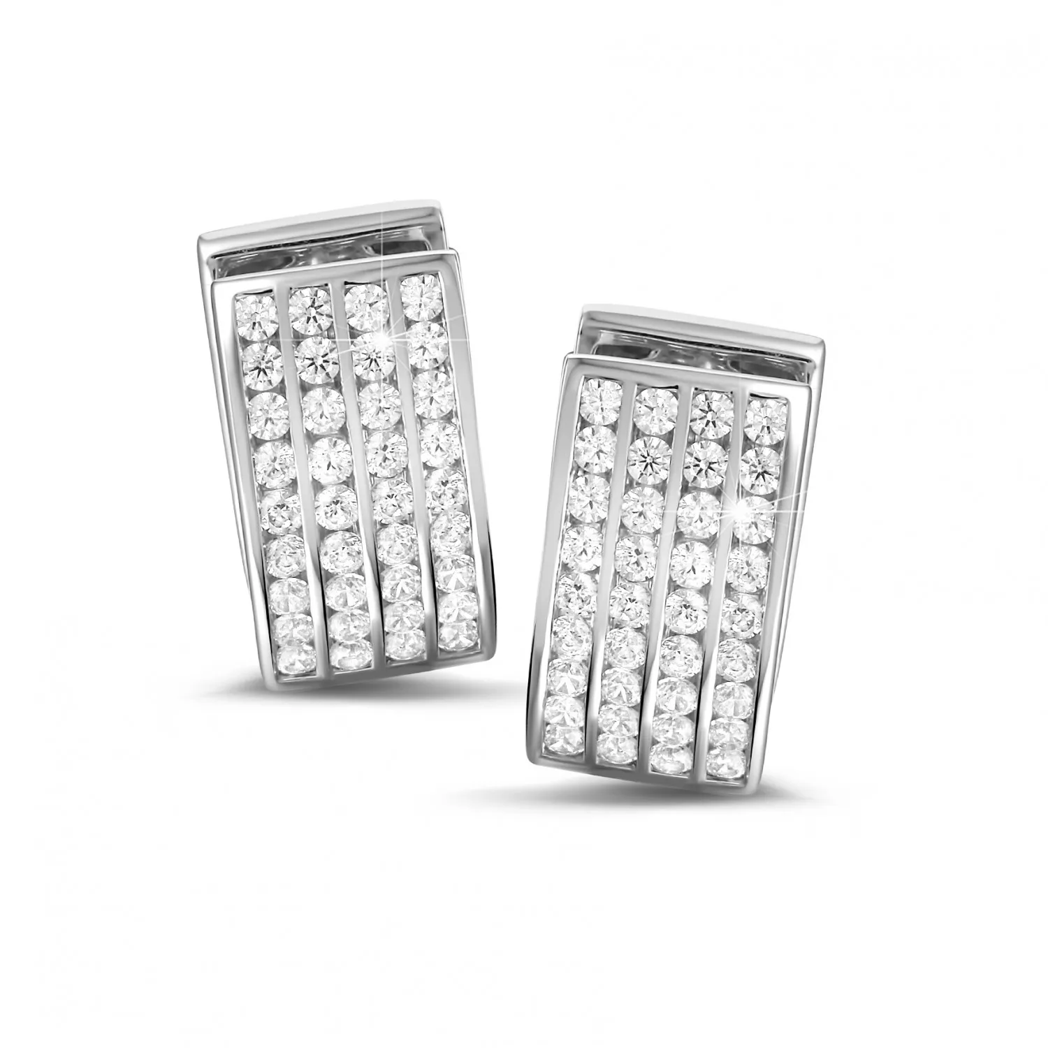 1.20 quilates pendientes diamantes en oro blanco 
