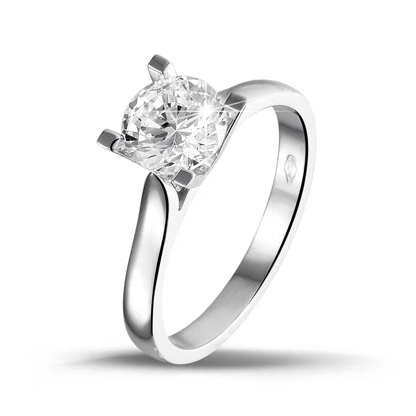 1.25 quilates anillo solitario diamante en platino 