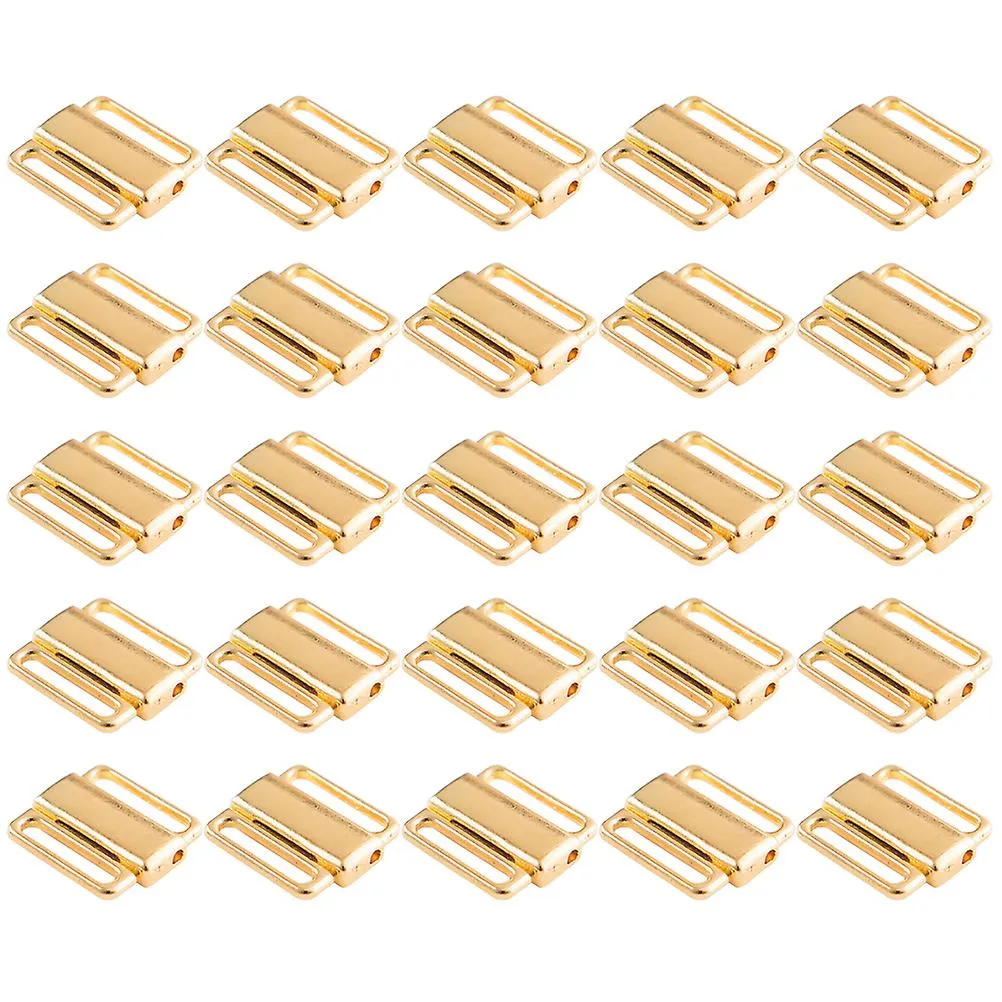 1SET 50PCS BRA SHOULDER STRAP BUCKLES BRA STRAP ANTISLIP BRA CLIP HOOK BRA CLASPS HOOKS FOR WOMEN (GOLDEN 12MM)