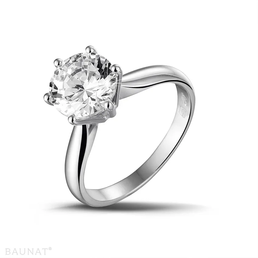 2.50 quilates anillo solitario diamante en platino 