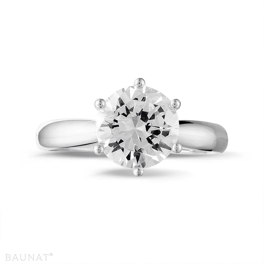 2.50 quilates anillo solitario diamante en platino 