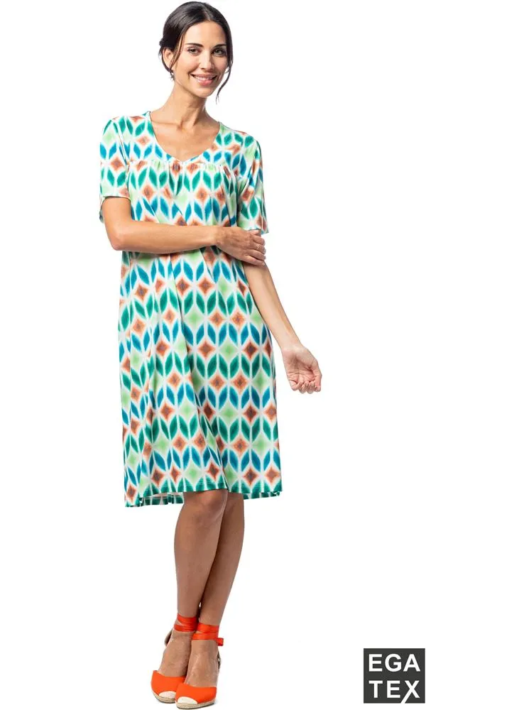 558 VESTIDO FRUNCE MANGA CORTA
