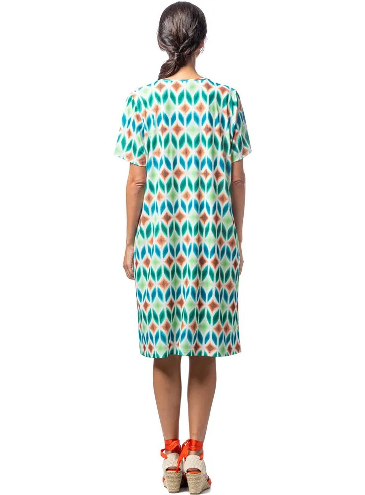 558 VESTIDO FRUNCE MANGA CORTA