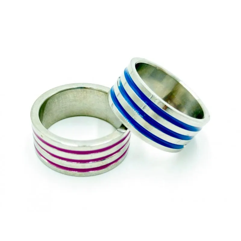 Anillo acero Lineas.