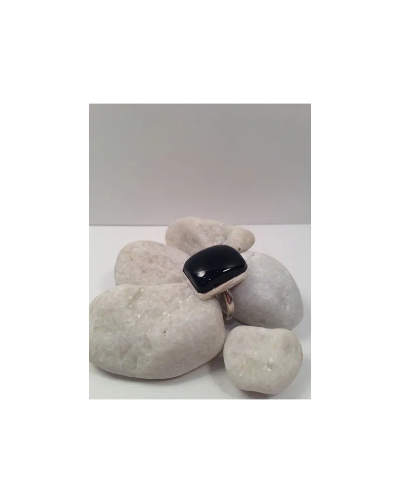 ANILLO PLATA ONIX CHICA PLATA