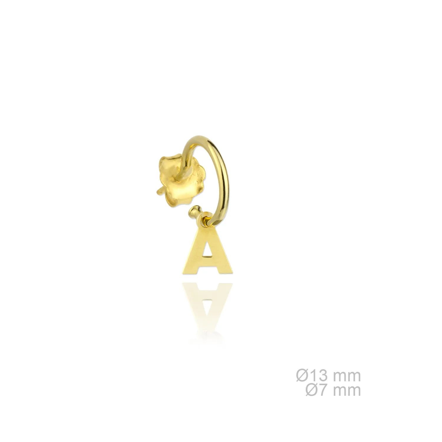 Aros Plata chapada con Letra personalizada