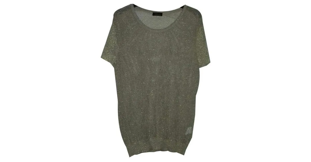 Autre Marque camiseta de malla dorada Dorado 