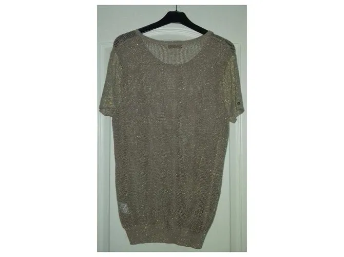 Autre Marque camiseta de malla dorada Dorado 