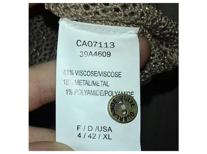 Autre Marque camiseta de malla dorada Dorado 