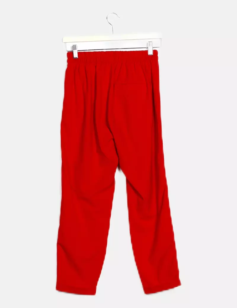 Bershka Pantalón jogger rojo