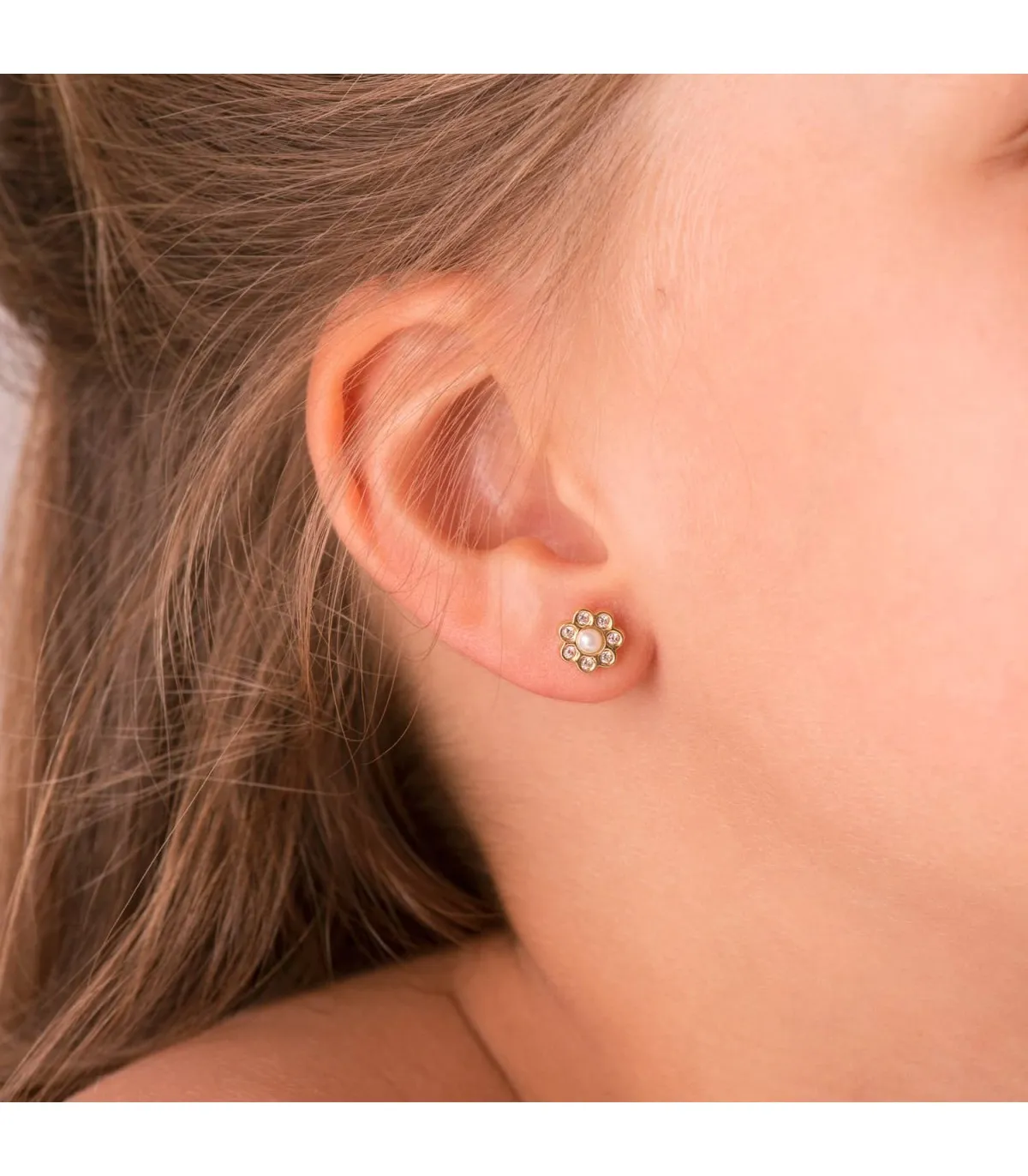 Boucles d'oreilles enfant or jaune 18k Begoña
