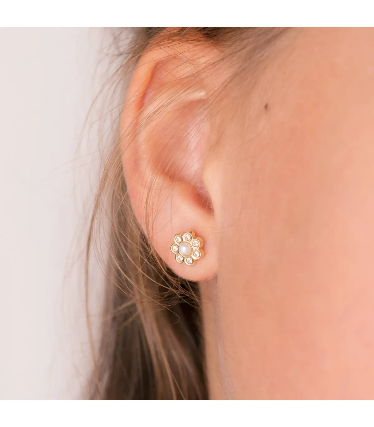 Boucles d'oreilles enfant or jaune 18k Begoña
