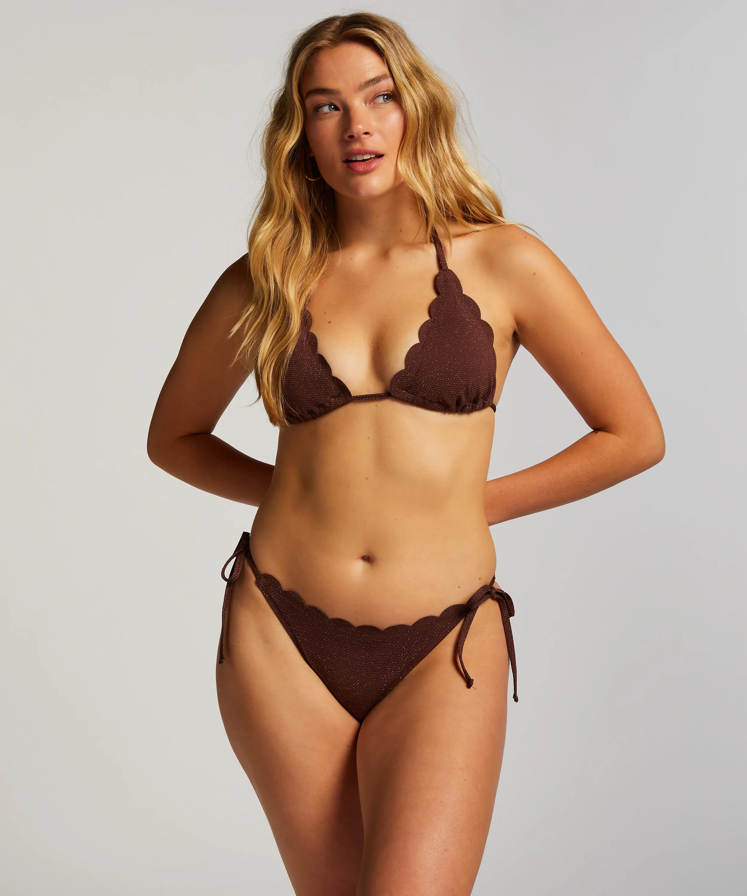 BRAGUITA DE BIKINI CHEEKY TANGA SCALLOP LUREX  MARR&OACUTE;N