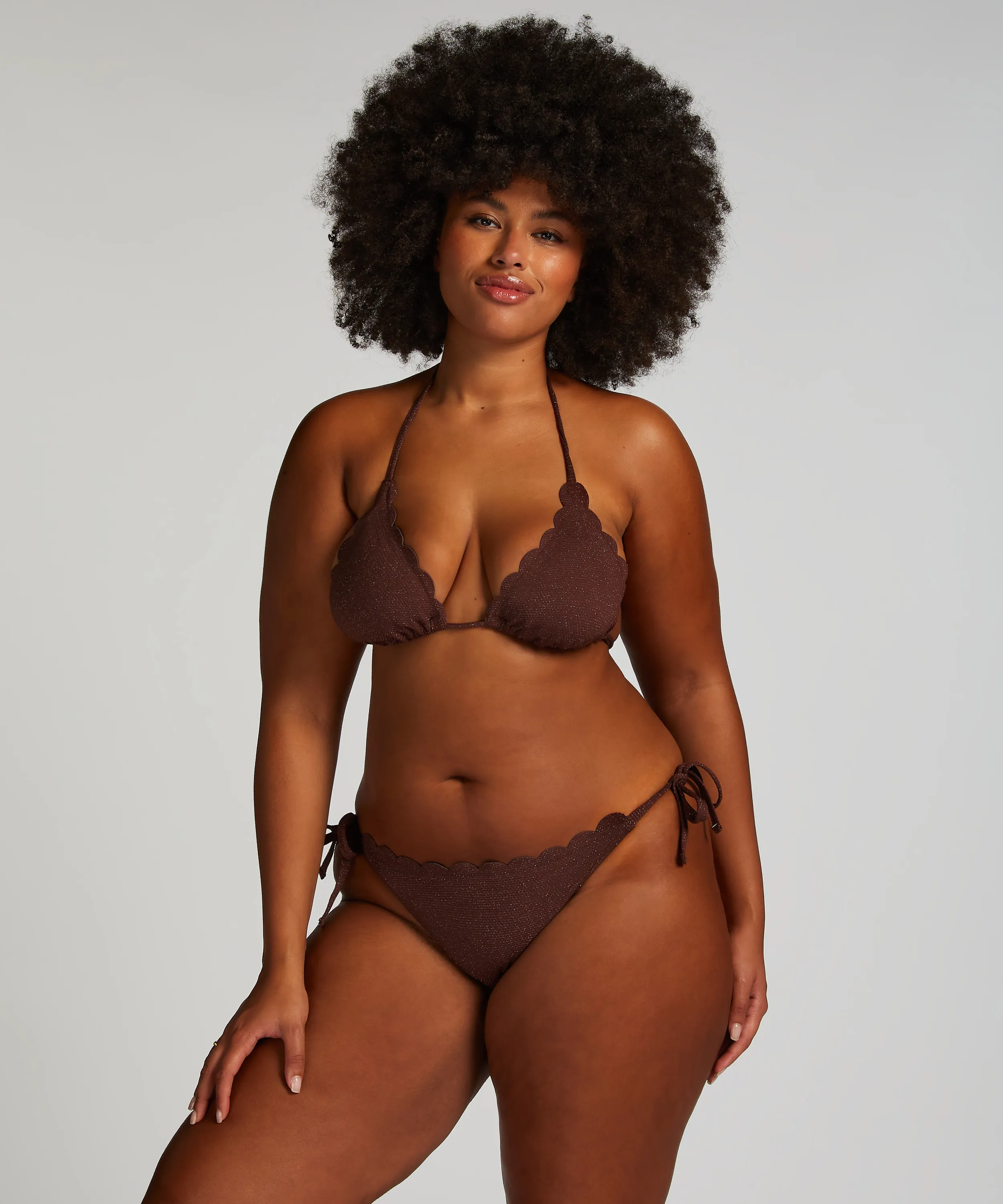 BRAGUITA DE BIKINI CHEEKY TANGA SCALLOP LUREX  MARR&OACUTE;N