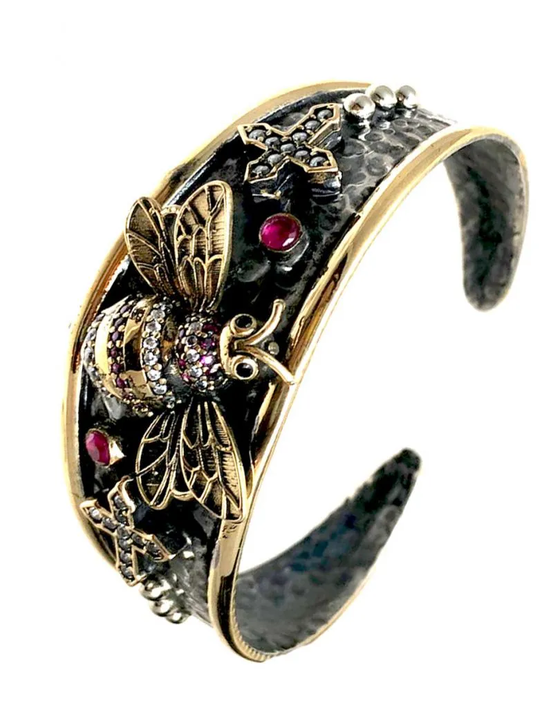 BRAZALETES ORIGINALES CON BAÑO DE ORO COLECCION INSECTOS