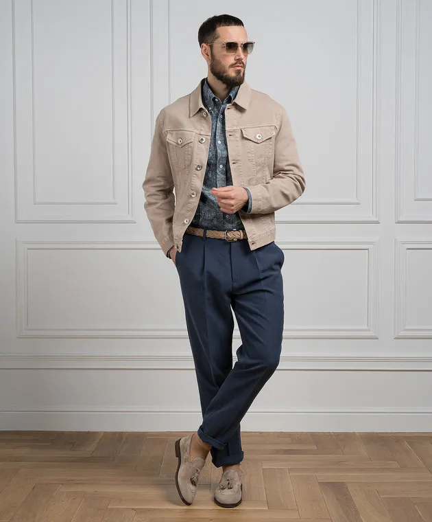 Brunello Cucinelli Blue linen pants