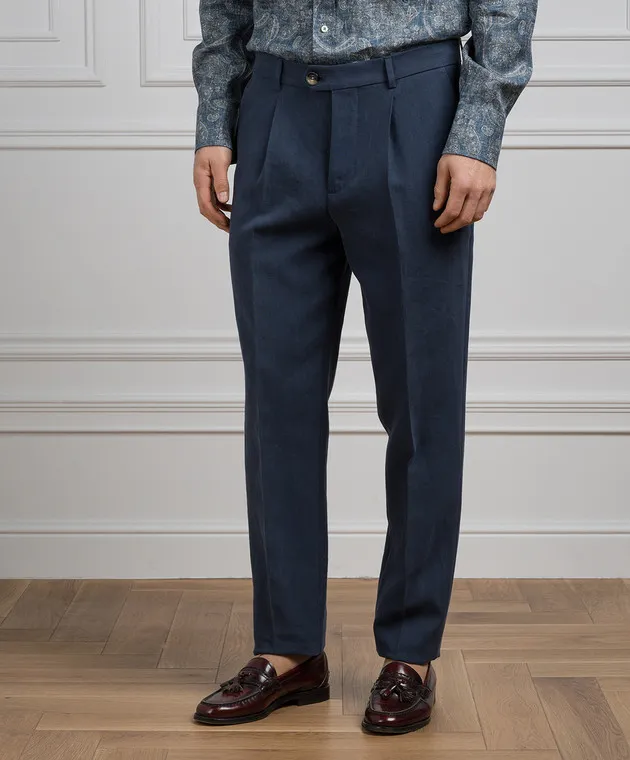 Brunello Cucinelli Blue linen pants