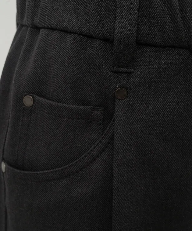 Brunello Cucinelli Gray pants with monil chain