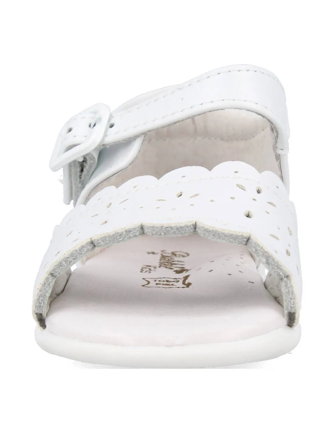 BUBBLE KIDS  SANDALIA NIñA PIEL BLANCA FLORAL