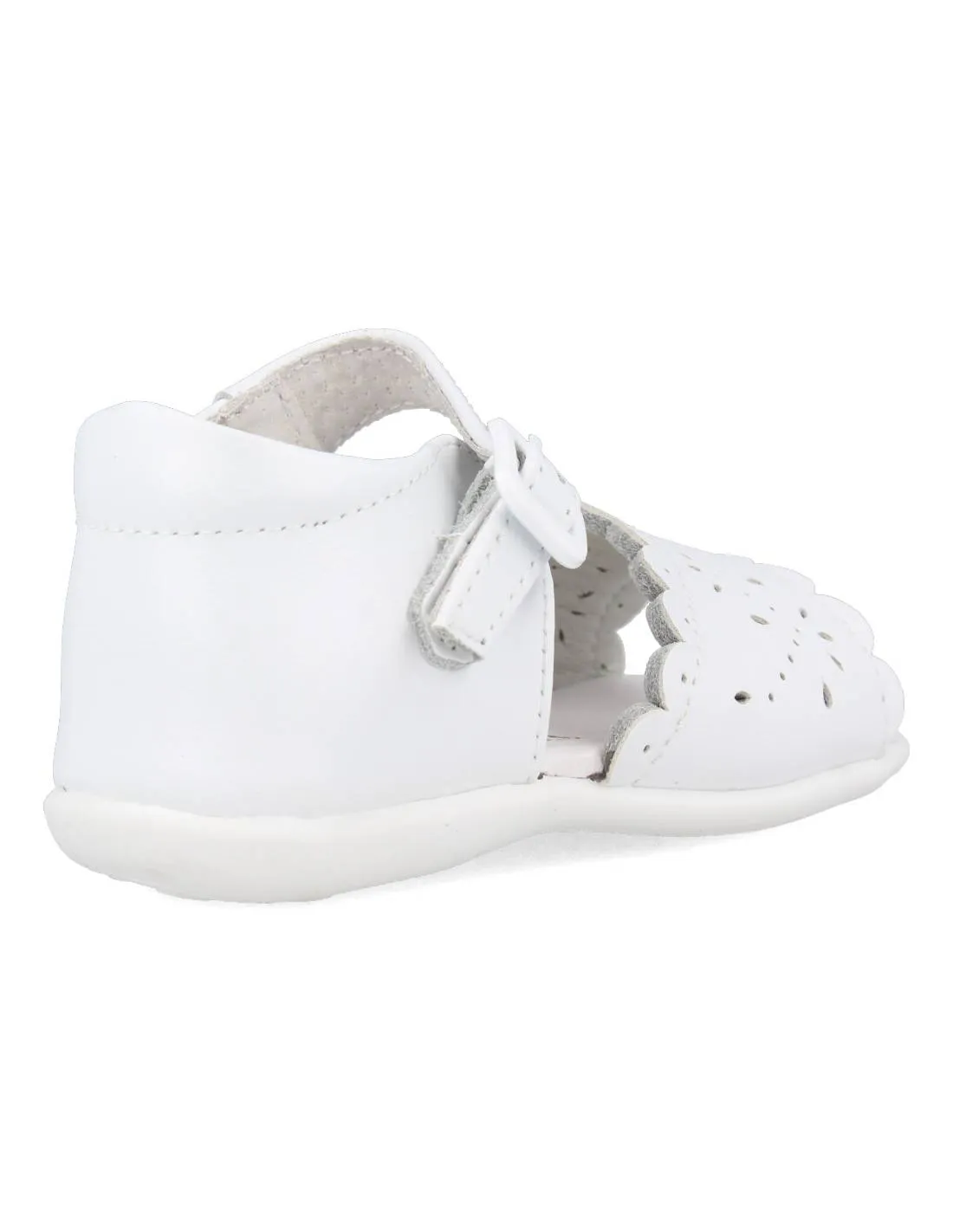 BUBBLE KIDS  SANDALIA NIñA PIEL BLANCA FLORAL