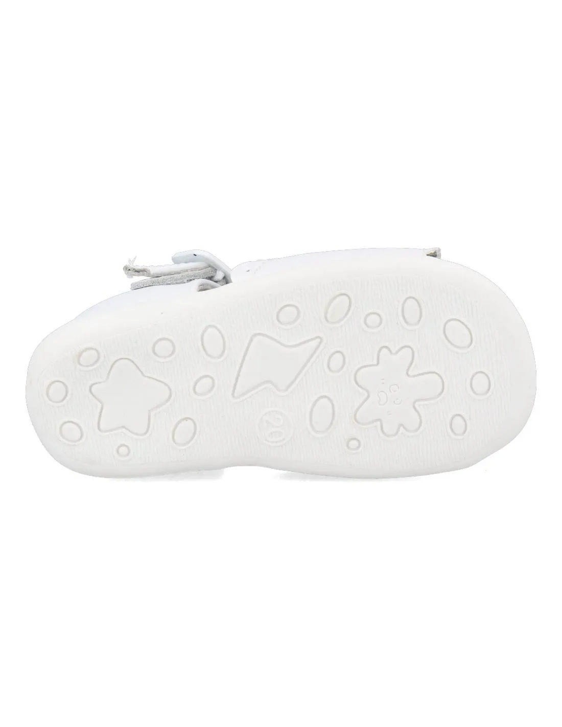 BUBBLE KIDS  SANDALIA NIñA PIEL BLANCA FLORAL