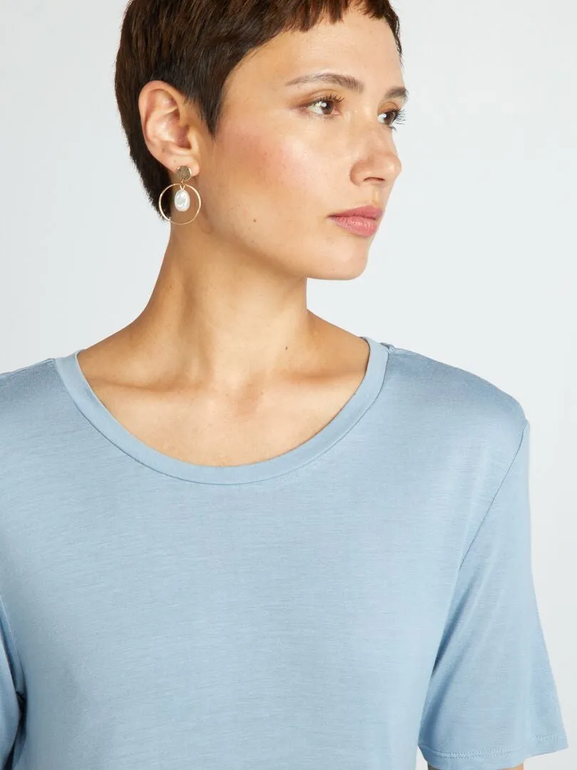 CAMISETA BáSICA FLUIDA  AZUL