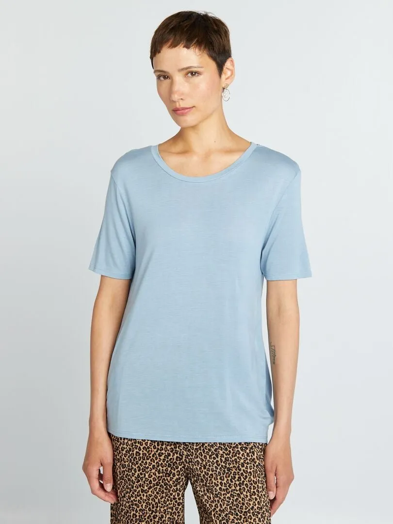 CAMISETA BáSICA FLUIDA  AZUL