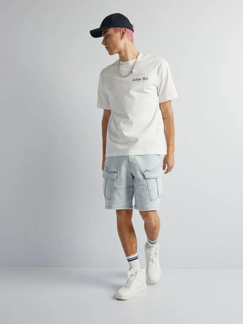 CAMISETA CON BORDADO  BLANCO