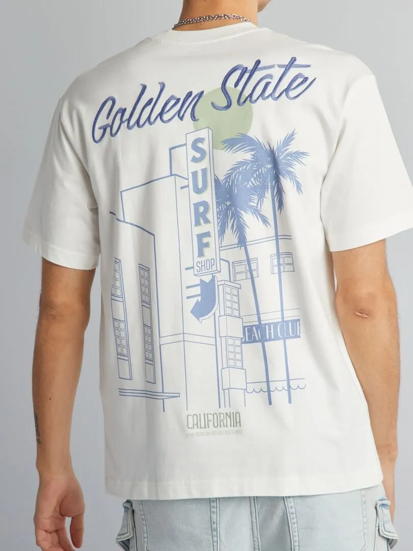 CAMISETA CON BORDADO  BLANCO