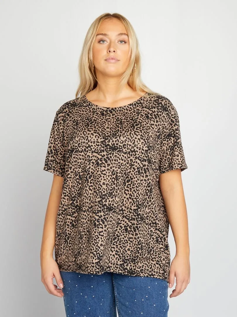 CAMISETA CON CUELLO REDONDO 'LEOPARDO'  LEOPARDO