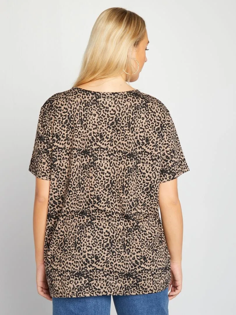 CAMISETA CON CUELLO REDONDO 'LEOPARDO'  LEOPARDO
