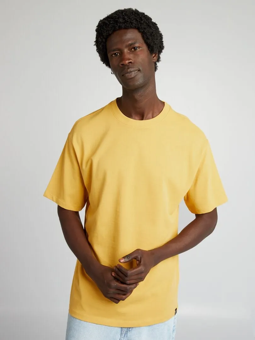 CAMISETA DE ALGODóN LISA  AMARILLO