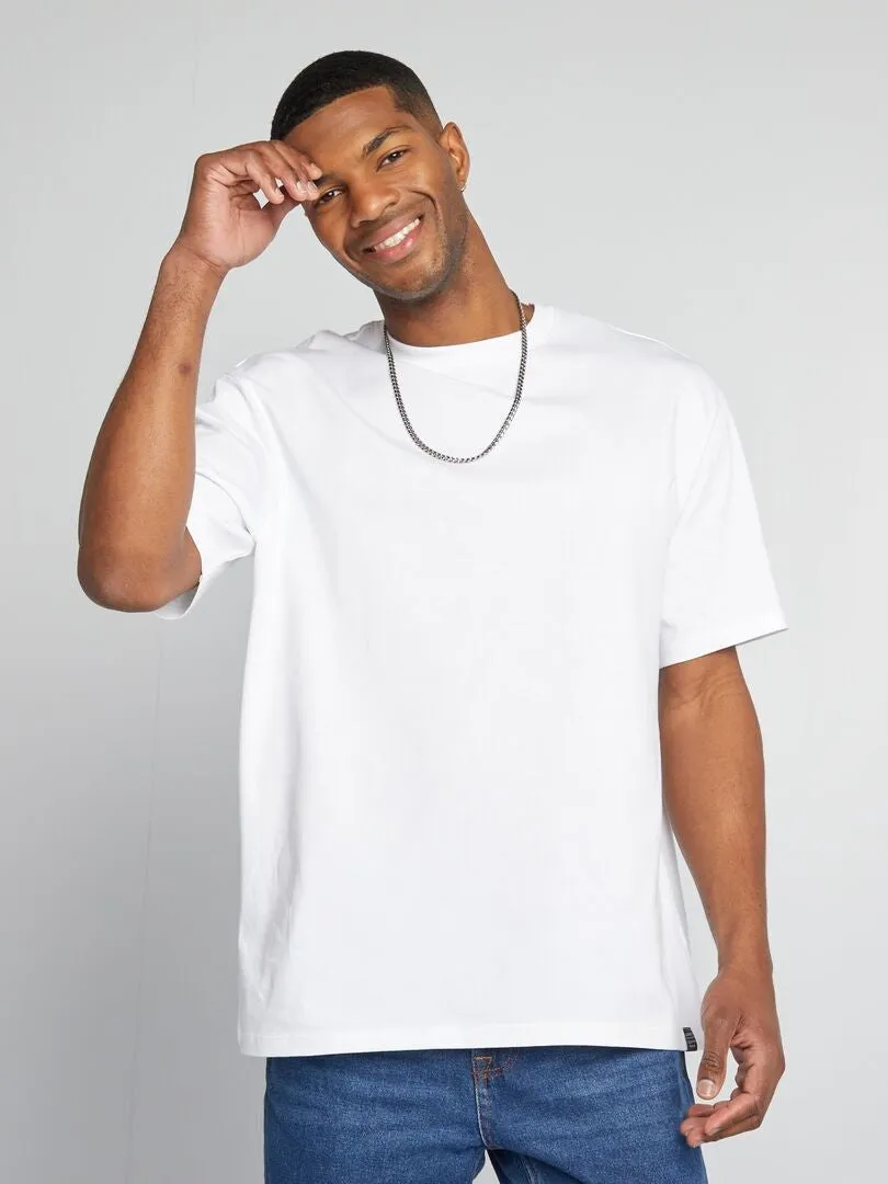 CAMISETA DE ALGODóN LISA  BLANCO